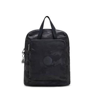 Kipling Kazuki 15" Backpack Laptop Bags Black Camo Embossed | AU 1638BE